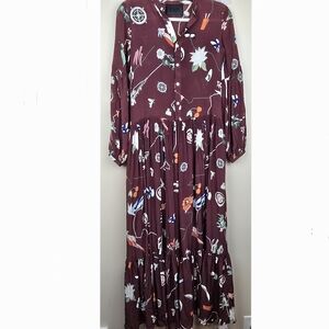 NWOT Love Binetti Maroon Maxi Dress size XS